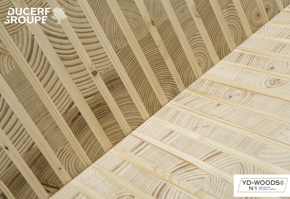 Der Ducerf-Konzern bringt seine neue Leimholzplatte YD-Woods© N°1 Design by Sylvain Hardy auf den Markt