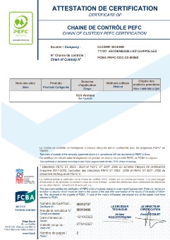 PEFC-Zertifikat für Sägewerk Ducerf