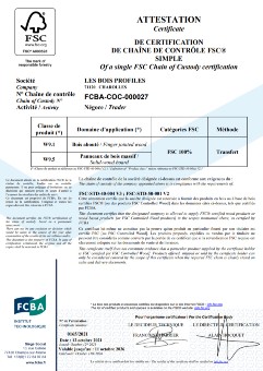 FSC-Zertifikat für Les Bois Profilés