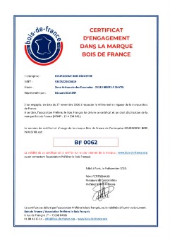 Bois de France Zertifikat für Bourgogne Bois Industrie